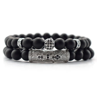 Pulsera de Piedra Natural Estilo Étnico con Corona Hao - Image 4