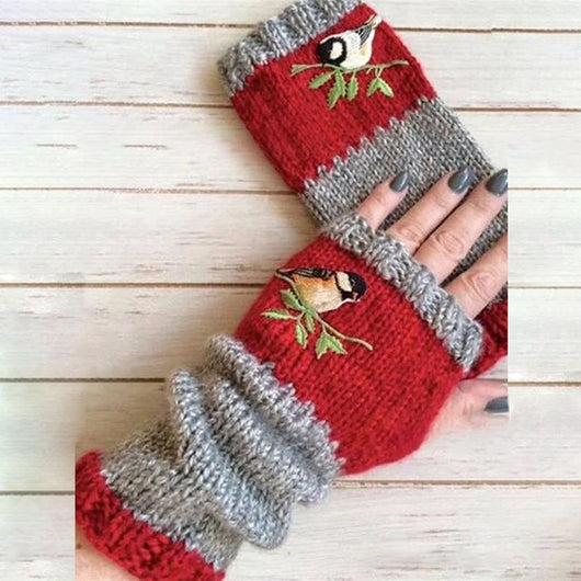 Guantes Cálidos para Mujer con Costuras y Bordados Elegantes - Image 3