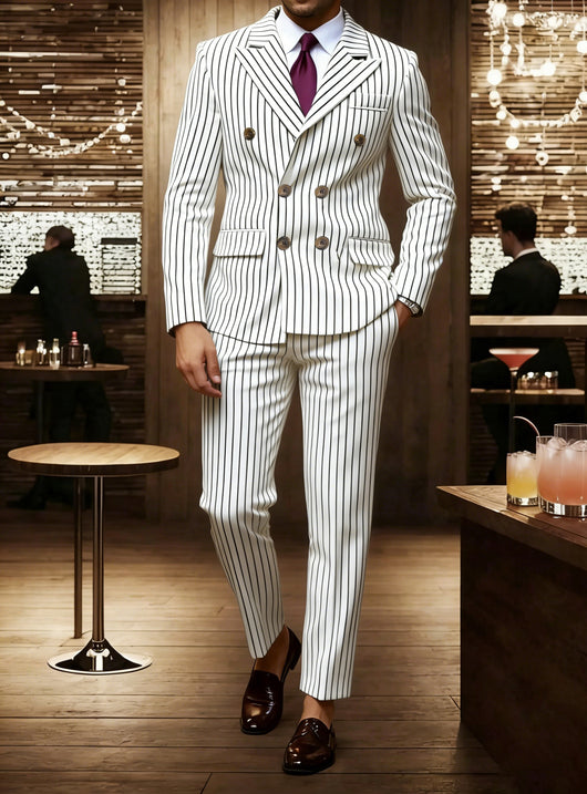 Conjunto de Traje Ejecutivo a Rayas para Hombre - Image 7