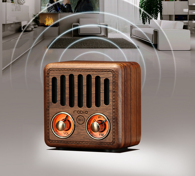 Parlante Bluetooth Retro en Madera de Nogal - Image 8