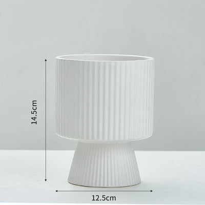 Maceta de Cerámica Nórdica con Diseño de Rayas Creativas - Image 12