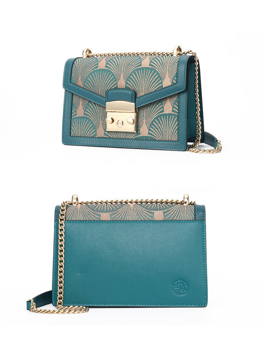 Bolso de Mensajero Artesanal Cuero con Bordado Chino Tradicional - Image 19