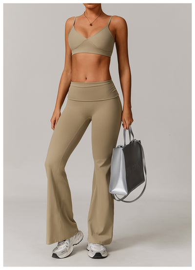 Pantalones Yoga Cintura Alta Plegables para Mujer - Image 38