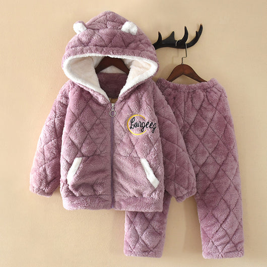 Pijama Infantil Franela Acolchada Triple Capa con Forro de Terciopelo - Image 4