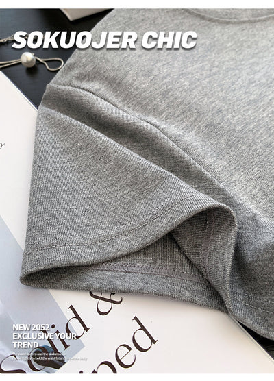 Blusa Ajustada de Modal para Mujer - Manga Corta Elástica Cuello Redondo - Image 22