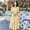 Vestido de Verano Floral Amarillo en Chifón para Mujer