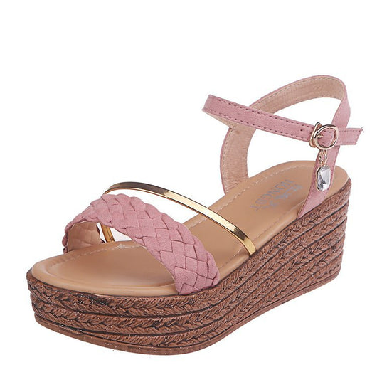 Sandalias Romanas Plataforma con Hebilla Strass Boca de Pez - Image 5