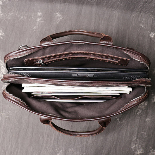 Maletín Bandolera de Cuero para Hombre - Gran Capacidad - Image 10