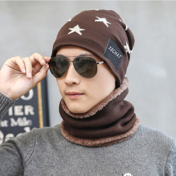 Gorro de Lana con Estrella Cinco Puntas - Conjunto Familiar para Otoño e Invierno