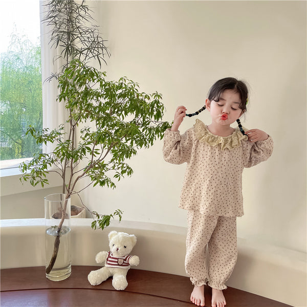 Bata de Casa Coreana Estilo Pastoral con Flores