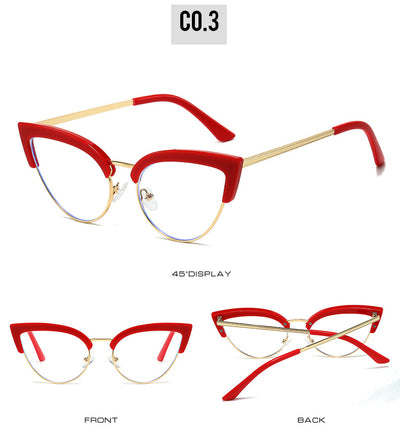 Gafas Elegantes Marco Grande Metal Mitad Inferior - Image 13