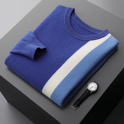 Suéter de Cuello Redondo Color Block Holgado para Hombre - Image 15