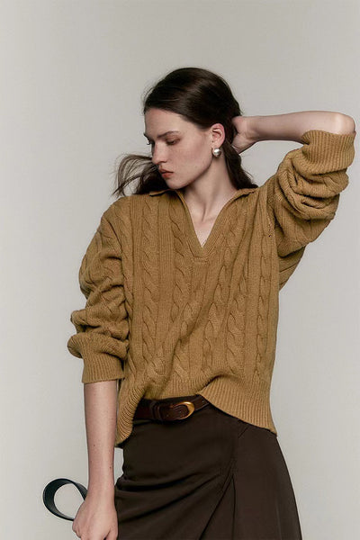 Suéter Polo de Lana Pura Estilo Old Money Relajado - Image 17