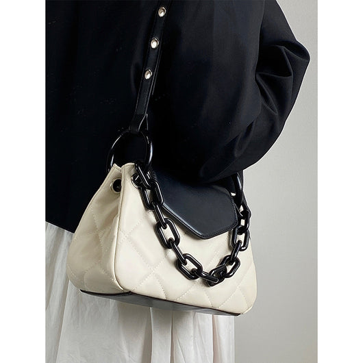Bolso Cuadrado Pequeño con Cadena de Una Sola Asa - Image 3