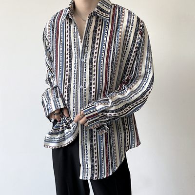 Camisa Retro Europea de Manga Larga para Vacaciones - Image 10