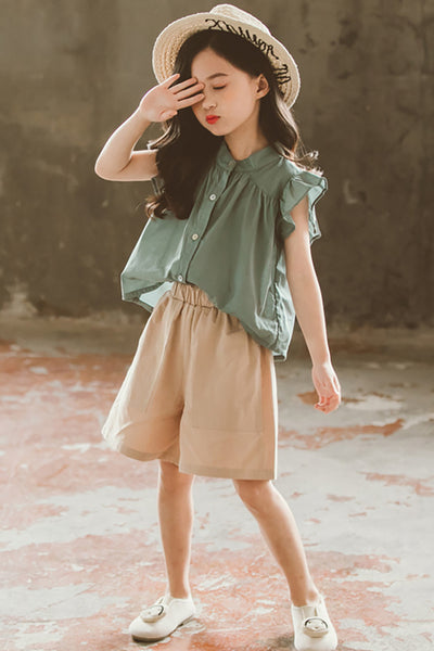 Camisa Ejecutiva con Mangas Cortas y Detalles en Madera - Image 12