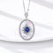Colgante de Zafiro y Diamante en Plata 925 - Collar para Bodas y Fiestas