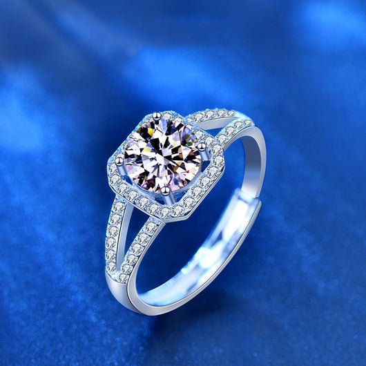 Anillo de Moissanita de 1 Quilate en Plata 925 para Mujer