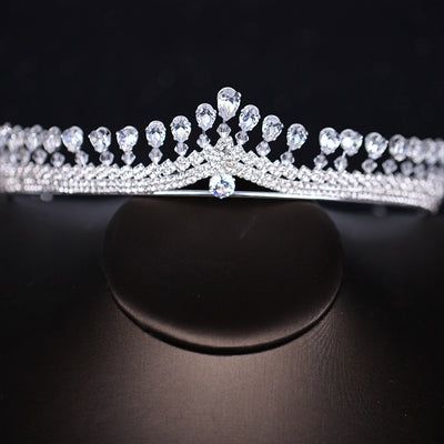 Diadema Corona de Novia en Plata con Circón - Image 10