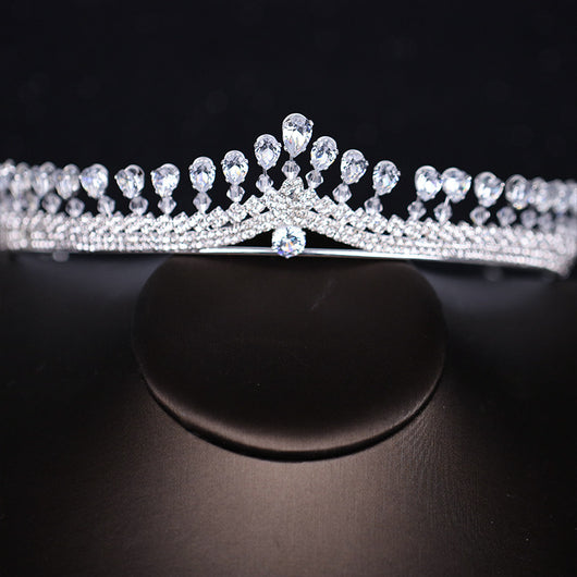 Diadema Corona de Novia en Plata con Circón - Image 10