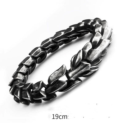 Pulsera de Acero Titanio Estilo Retro Americano Eslabón Ancho - Image 2