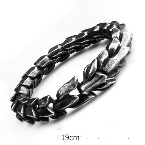 Pulsera de Acero Titanio Estilo Retro Americano Eslabón Ancho