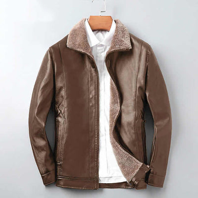 Chaqueta de Cuero PU con Pelaje para Hombre Adulto y Mayor - Image 4