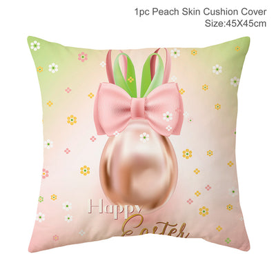 Funda de Almohada Pascual con Foto de Conejo y Bandera Decorativa - Image 10