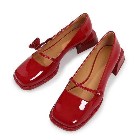 Zapato de Novia Rosa Punta Cuadrada y Tacón Bajo - Image 3