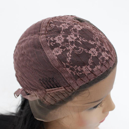 Peluca Frontal de Encaje con Cabello Liso Corto Negro - Fibra Sintética Resistente al Calor - Image 22