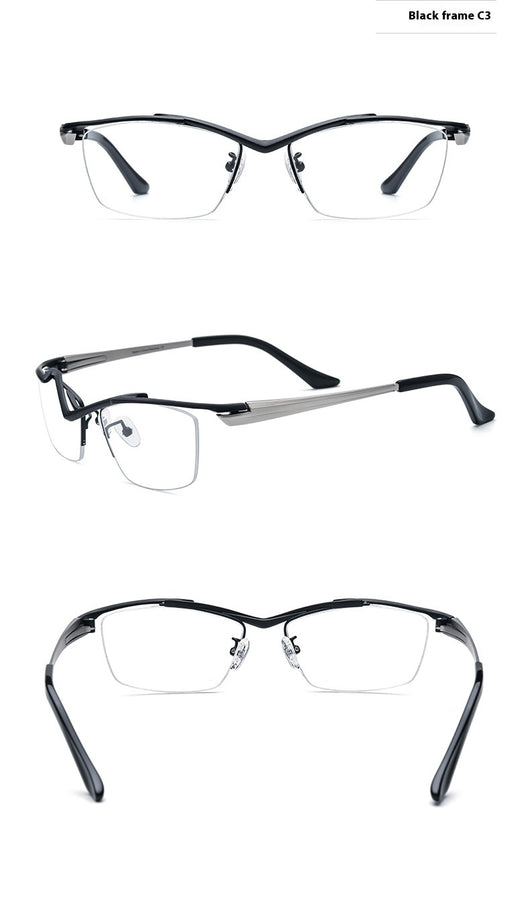 Gafas para Miopía Montura Cuadrada Semiarmazón para Mujer - Image 9