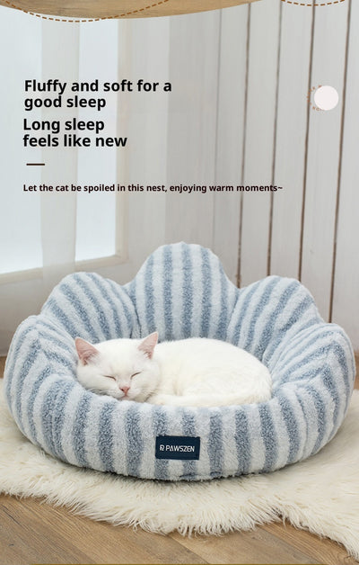 Cama Nido para Gatos Acolchada Grande Diseño Pétalos - Image 13