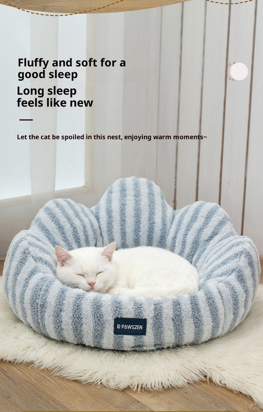 Cama Nido para Gatos Acolchada Grande Diseño Pétalos - Image 13