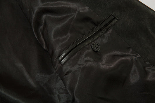 Blazer de Cuero PU Liso para Hombre - Estilo Americano - Image 15