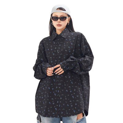 Camisa Floral Suelta Estampada Unisex