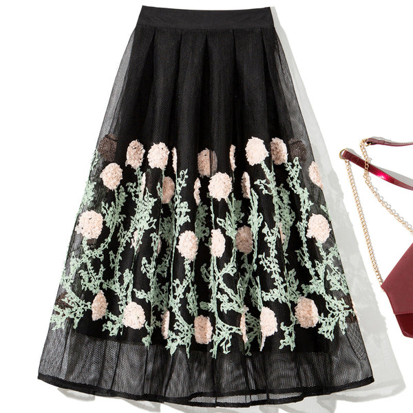 Falda Oscilante de Malla Floral Grande para Auto