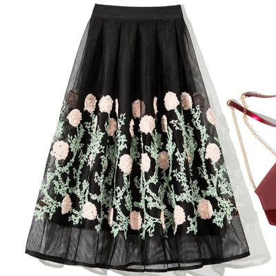 Falda Oscilante de Malla Floral Grande para Auto