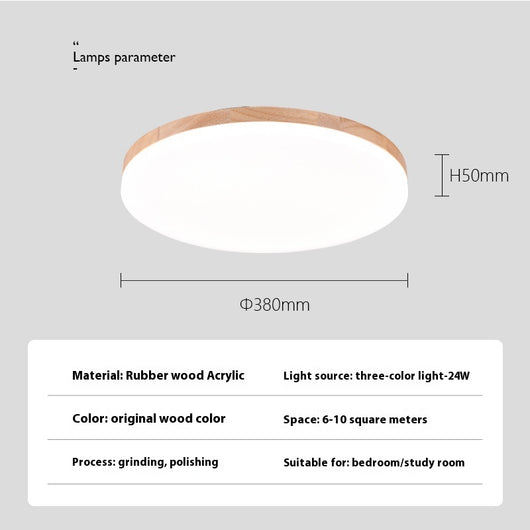 Lámpara de Techo LED Redonda Minimalista Nórdica en Madera Maciza - Image 8