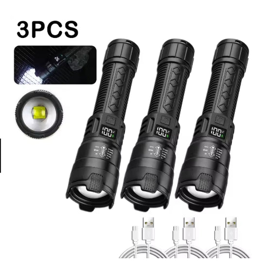 Linterna Táctica de Potencia Zoom Telescópico con Pantalla Digital - Image 7
