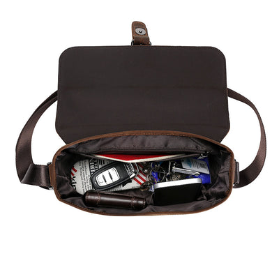 Bolso de Cuero Genuino Estilo Retro para Hombre - Image 4
