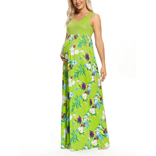 Vestido de Maternidad con Estampado y Costura Clásica - Image 3