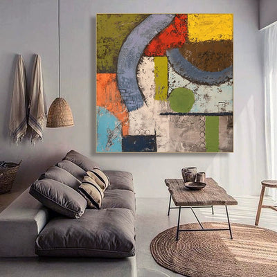Cuadro Abstracto Moderno Estilo Medieval - Pintura al Óleo Texturizada para Pared - Image 7