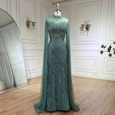 Vestido de Gala Elegante con Mangas Volantes y Falda Sirena - Image 49
