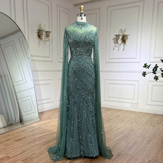 Vestido de Gala Elegante con Mangas Volantes y Falda Sirena - Image 49