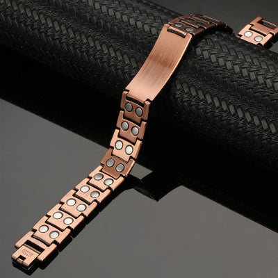Pulsera Magnética de Cobre Rojo Doble Fila Tortuga para Hombre - Image 4