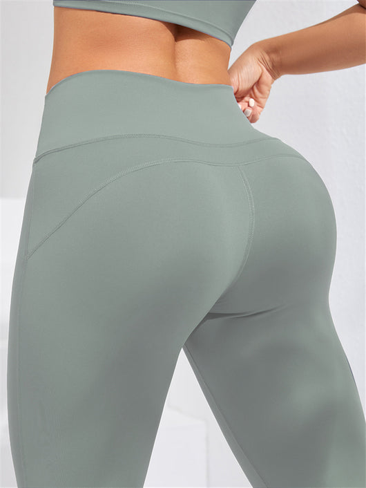 Pantalones Yoga Cintura Alta con Levantamiento de Cadera - Diseño Liso y Cómodo - Image 10