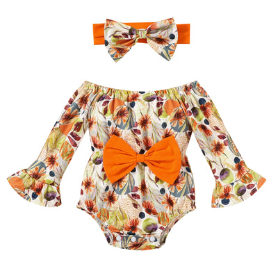 Conjunto de Romper con Mangas Acampanadas y Estampado Floral para Niñas - Image 2