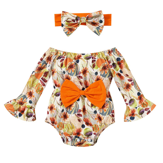 Conjunto de Romper con Mangas Acampanadas y Estampado Floral para Niñas - Image 2