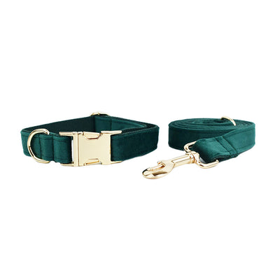 Collar de Mascota en Terciopelo con Cuerda de Tracción