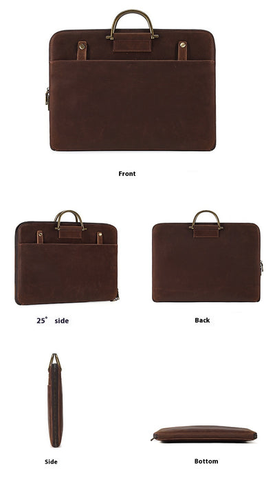 Maletín Ejecutivo de Cuero Crazy Horse para Hombre - Bolsa Portacomputadora - Image 14